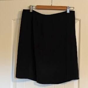 Harve Bernard Vintage Black Crepe Fully Lined Half Pleat Women's Sz 16 NWT Skirt
